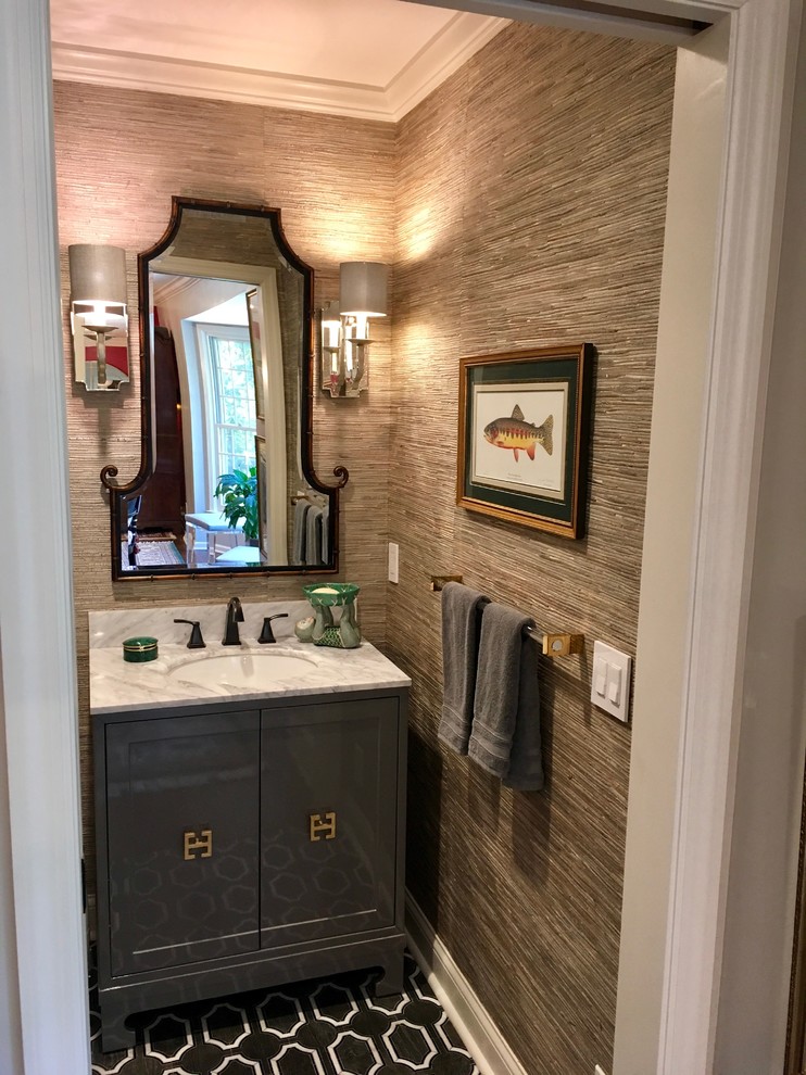 Half Bath & Living Room Redo Traditional Bathroom Kansas City
