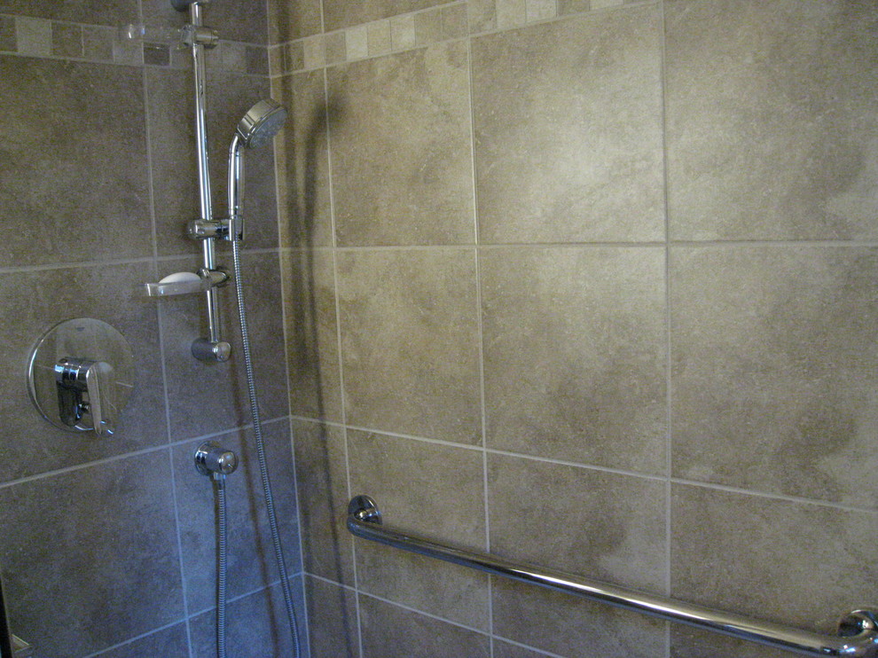 Hand Held Shower Head & Grab Bar Bathroom Seattle by Mod