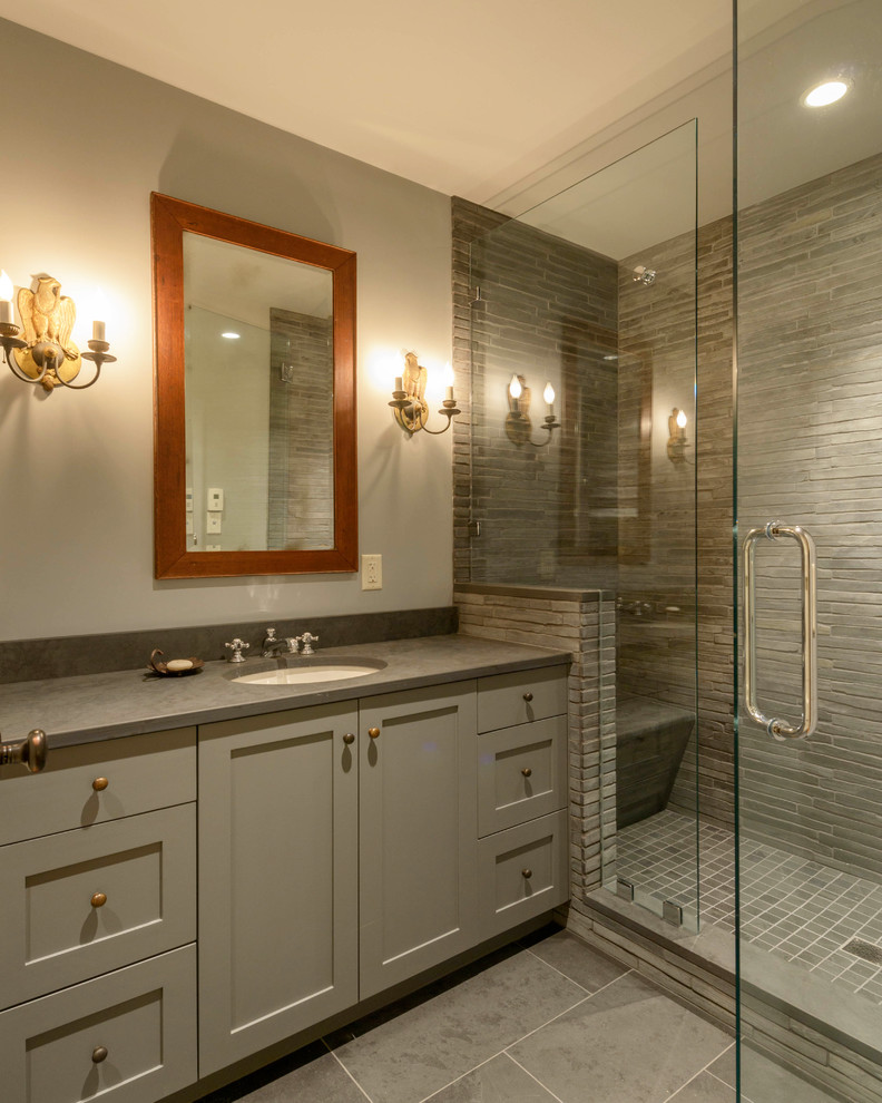 Inspiration for a transitional bathroom remodel in Boston