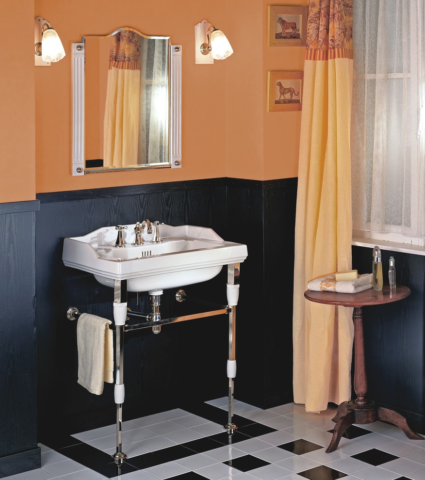 Herbeau Monarque Art Deco Metal Console Sink - Transitional - Bathroom ...