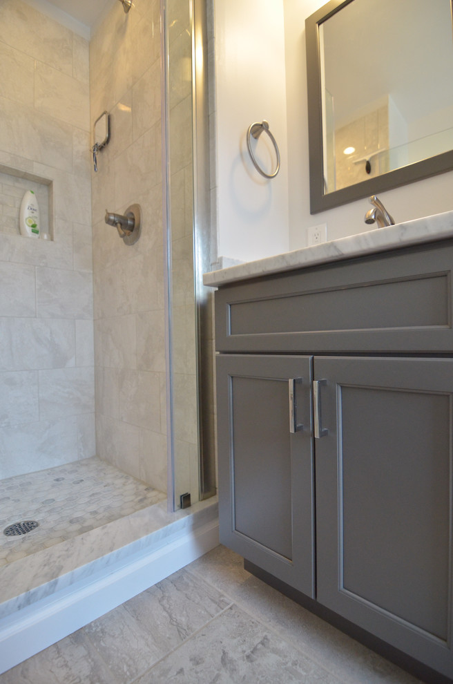 Hexagonal Shower Floor Detail Transitional Bathroom Philadelphia