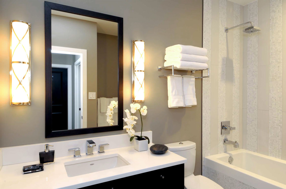 Example of a trendy mosaic tile bathroom design in Other