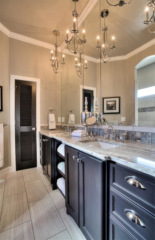 Hickories Model Home Transitional Bathroom Boise by Clark & Co