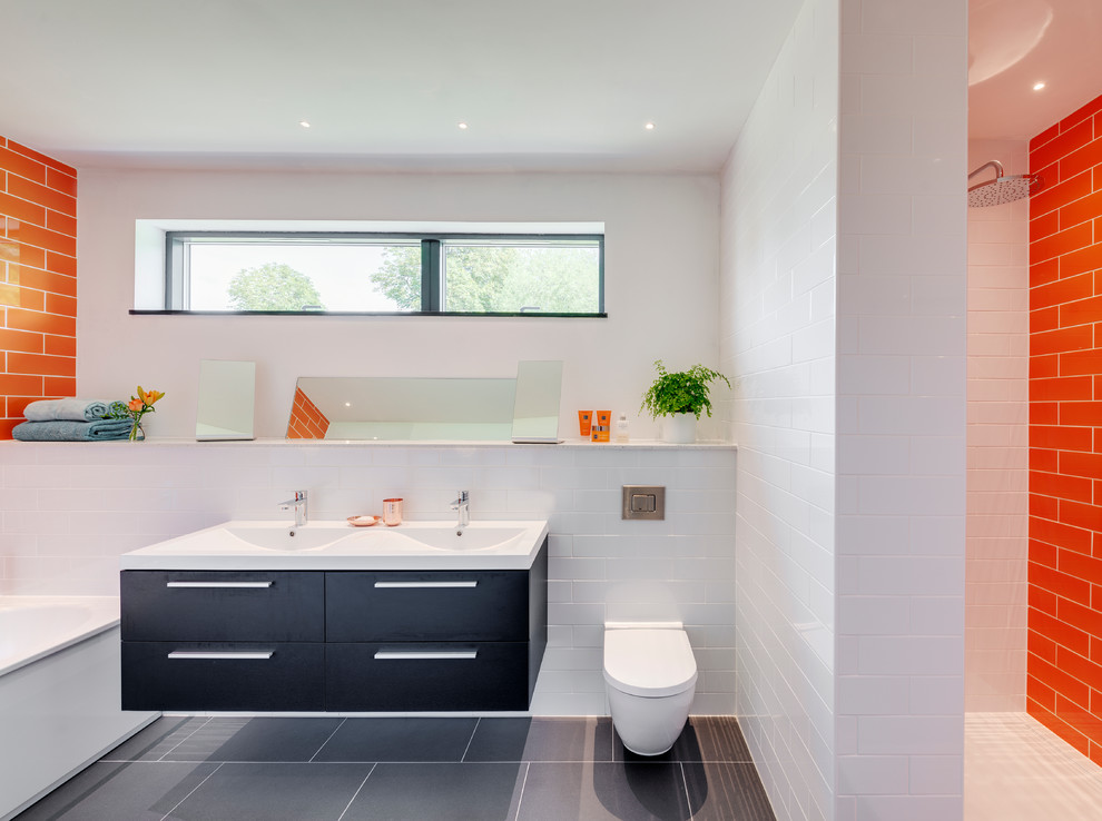 Design ideas for a contemporary bathroom in Devon.
