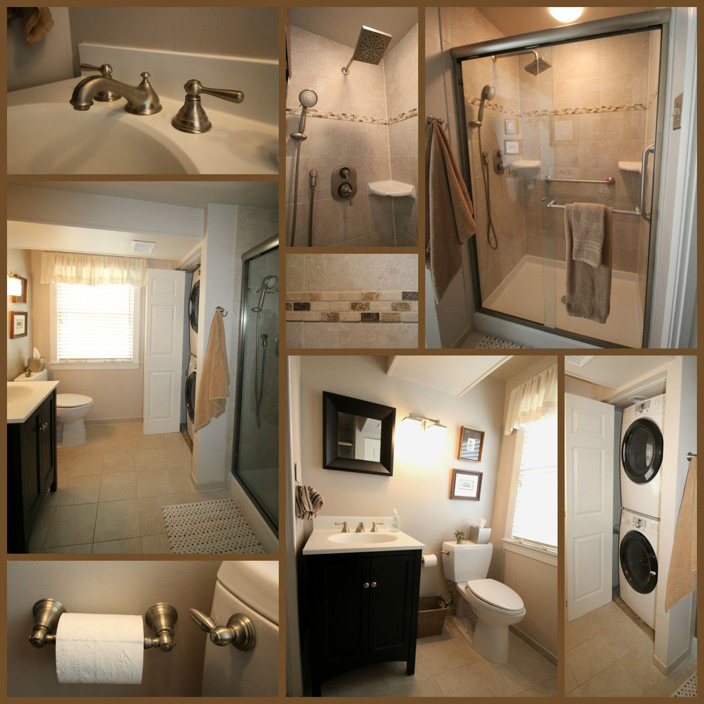 Hidden Washer & Dryer Guest Bath Silver Spring, MD Modern