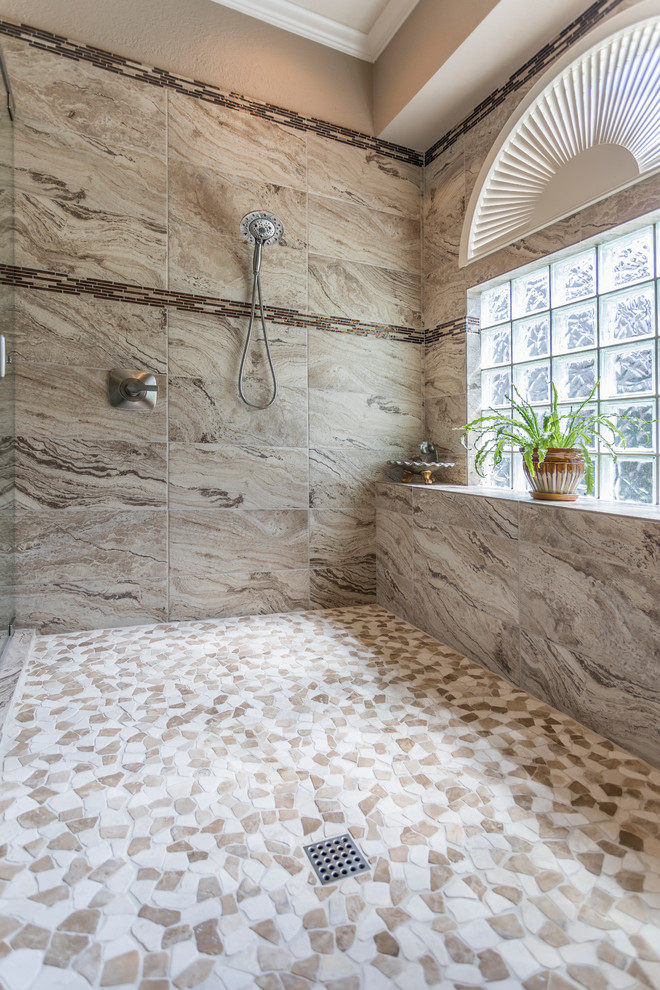 His & Her Shower Transitional Bathroom Dallas by The