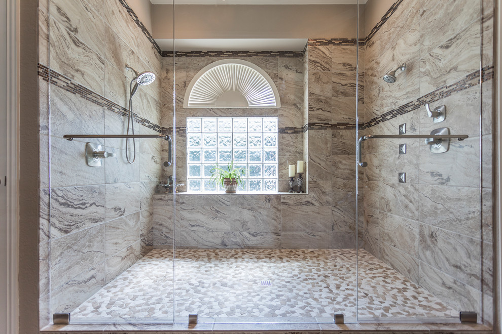 His & Her Shower Transitional Bathroom Dallas by The