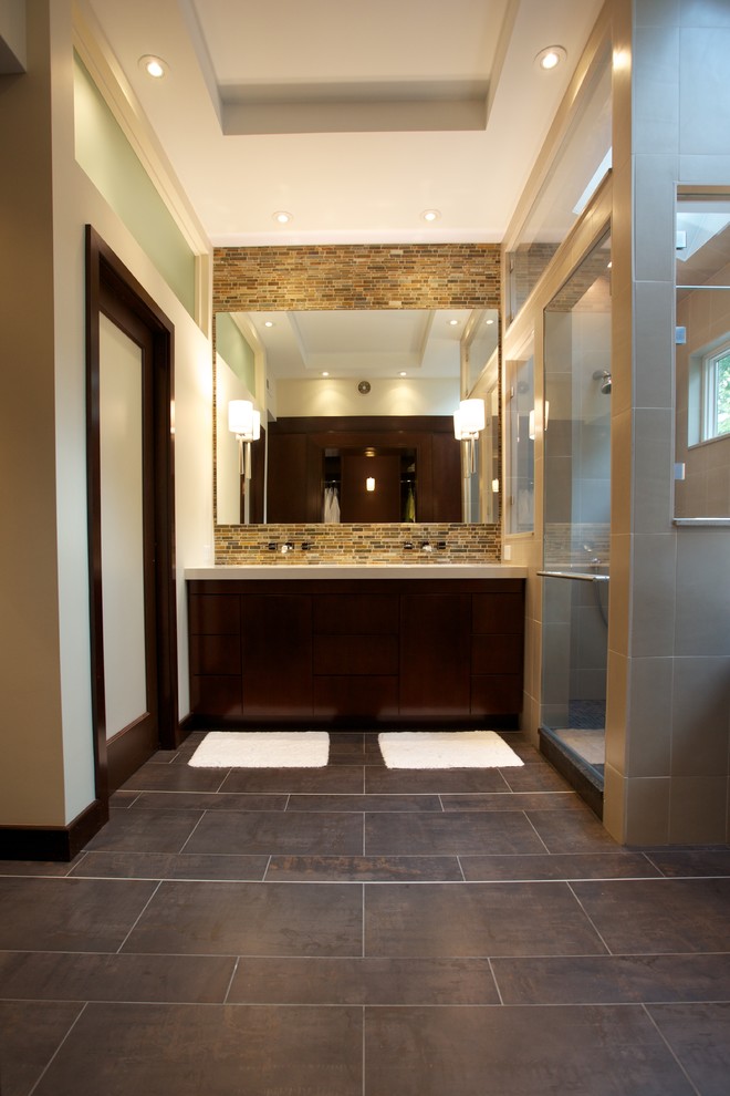 Inspiration for a modern bathroom remodel in Raleigh