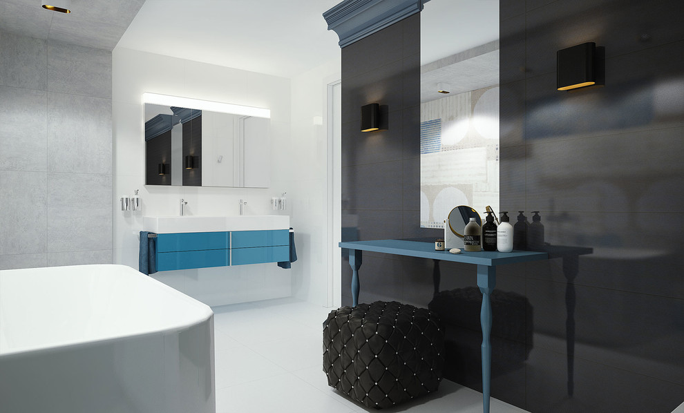 Example of a large trendy bathroom design in New York