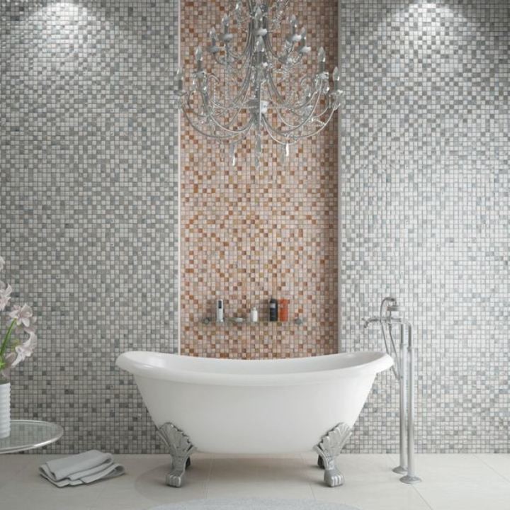 Silver Mosaic Bathroom Tiles – Everything Bathroom