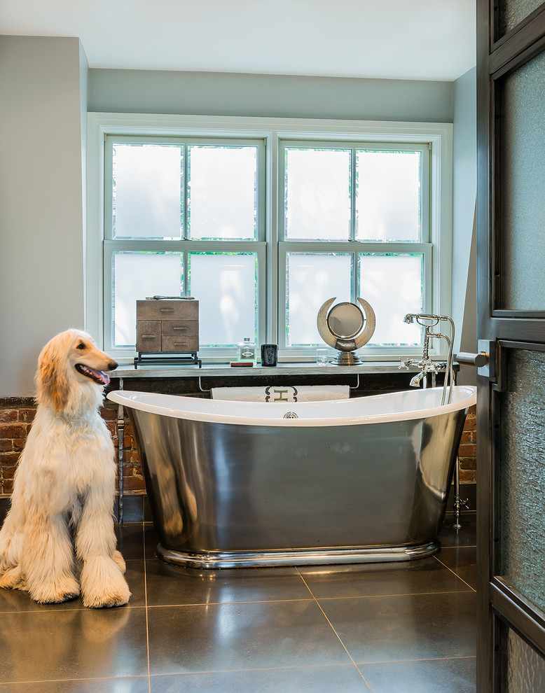 Industrial Master Bath Industrial Bathroom Boston by Michael Barnum Studio LLC Houzz