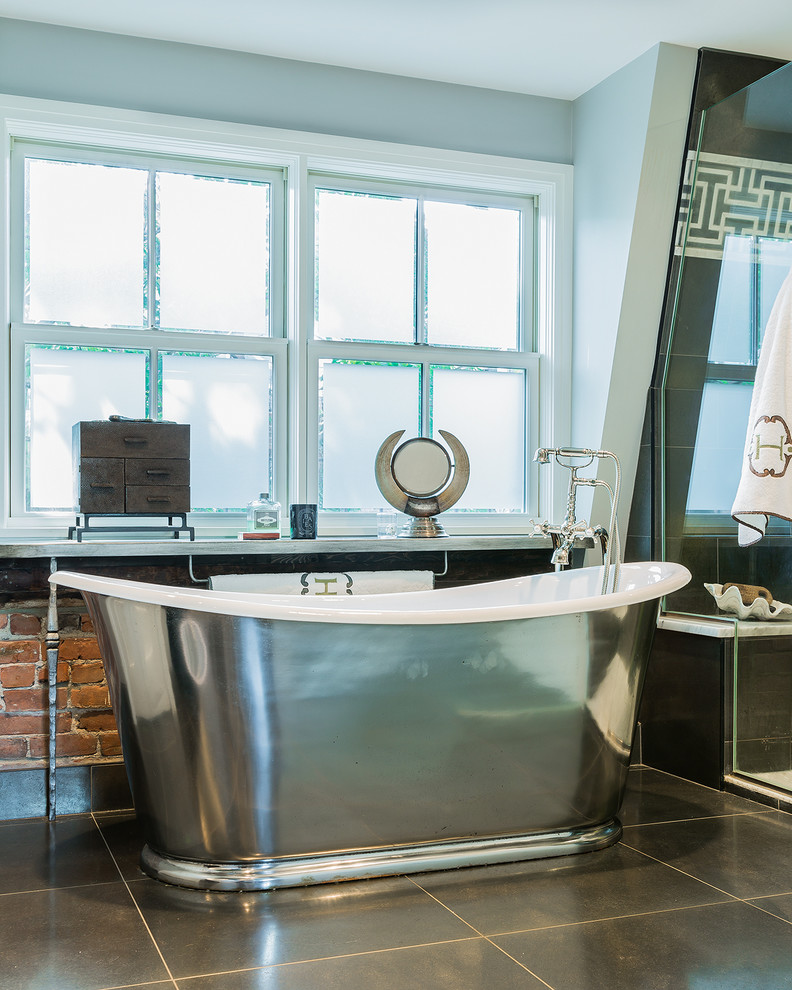 Industrial Master Bath Industrial Bathroom Boston by Michael