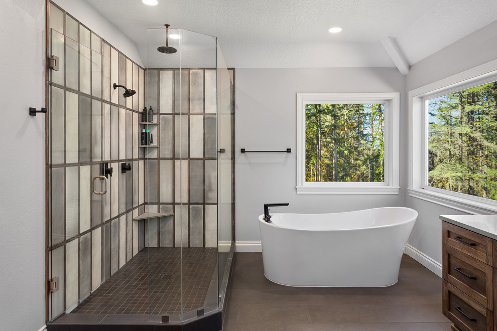 Industrial Sherwood Master Bath Industrial Bathroom Portland by Northland Design & Build