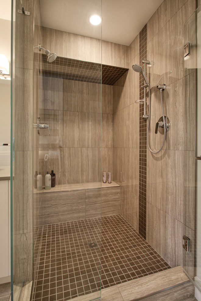 infill project killarney Contemporary Bathroom Calgary by AK Design & Development Inc
