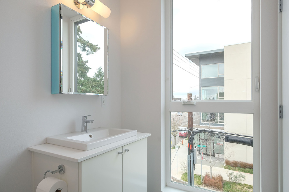 Inspiration for a modern bathroom remodel in Portland