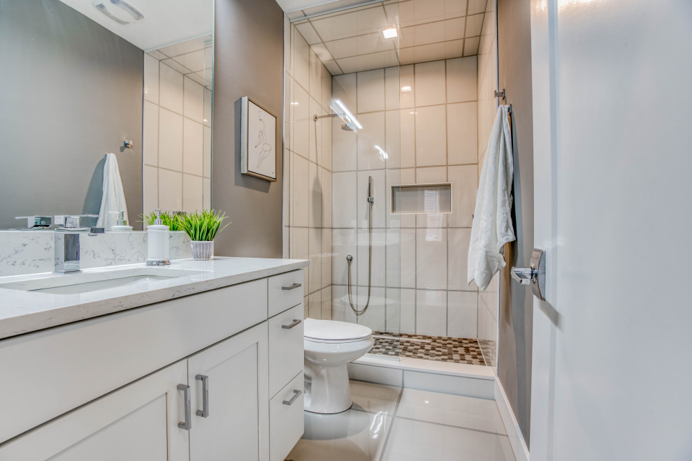 Italian Porcelain Glass Tile Master Bathroom - In Progress - Transitional - Bathroom - Phoenix ...