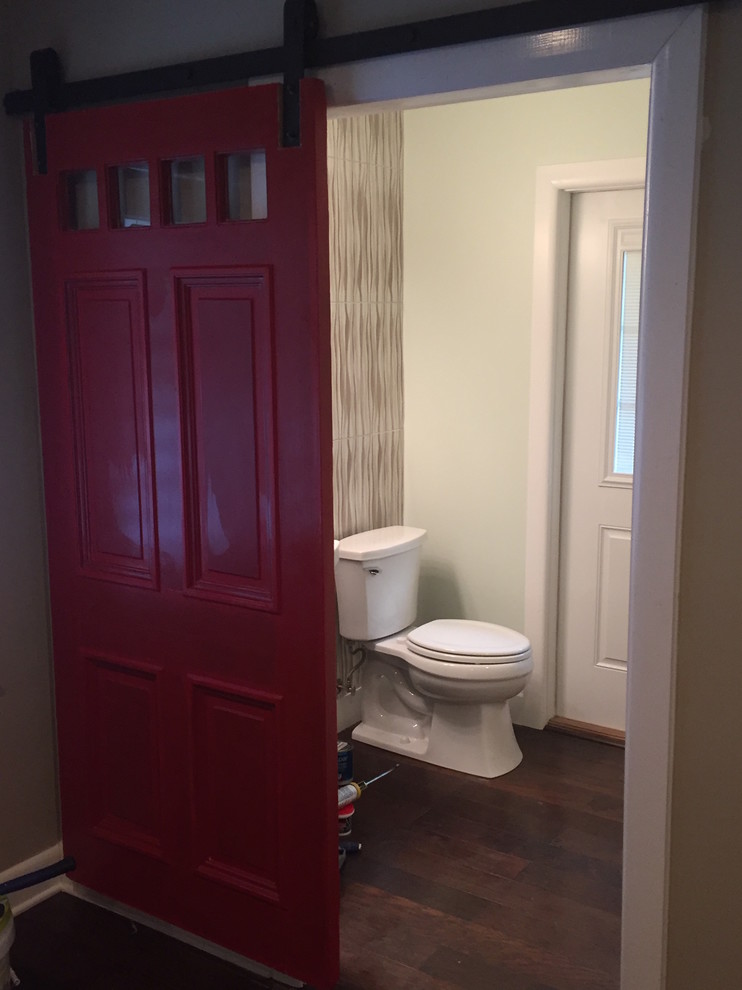 James Island Barn Door Bathroom remodel Farmhouse Bathroom