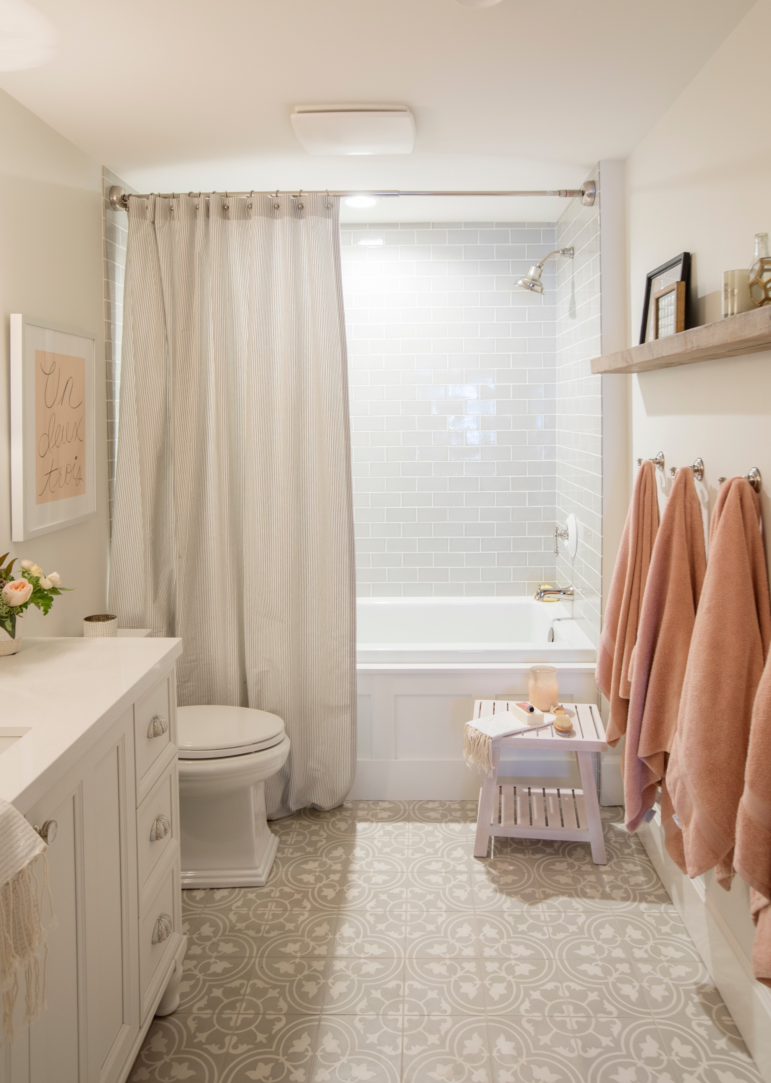 jillian harris fireplace on Jillian Harris Classic Bathroom With Grey Subway Tiles Traditional Bathroom San Francisco By Fireclay Tile Houzz
