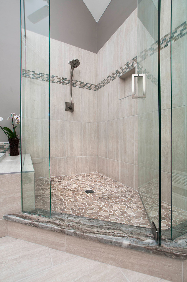 Johns Creek, GA Master Bathroom Remodel August 2017 Contemporary