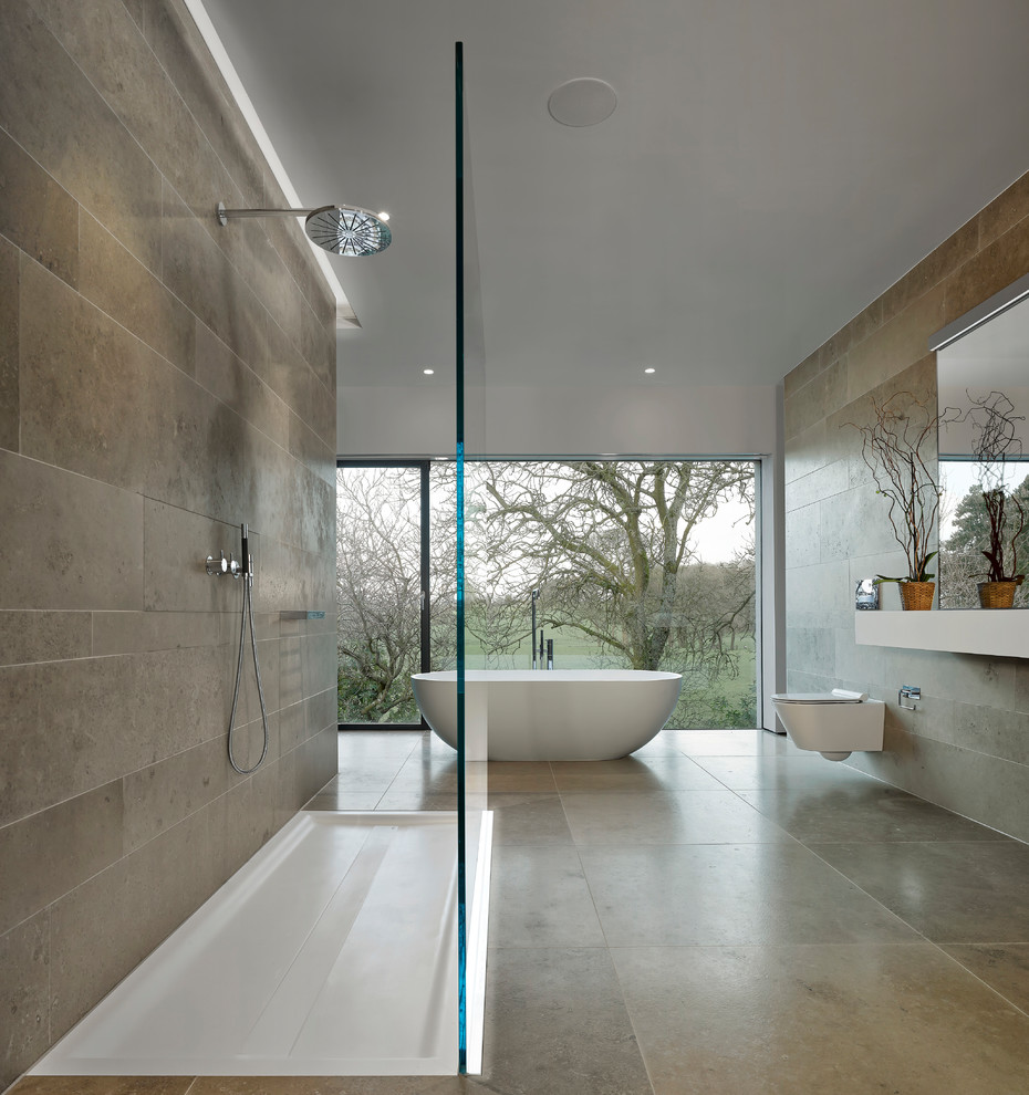 Réalisation d'une salle de bain design.