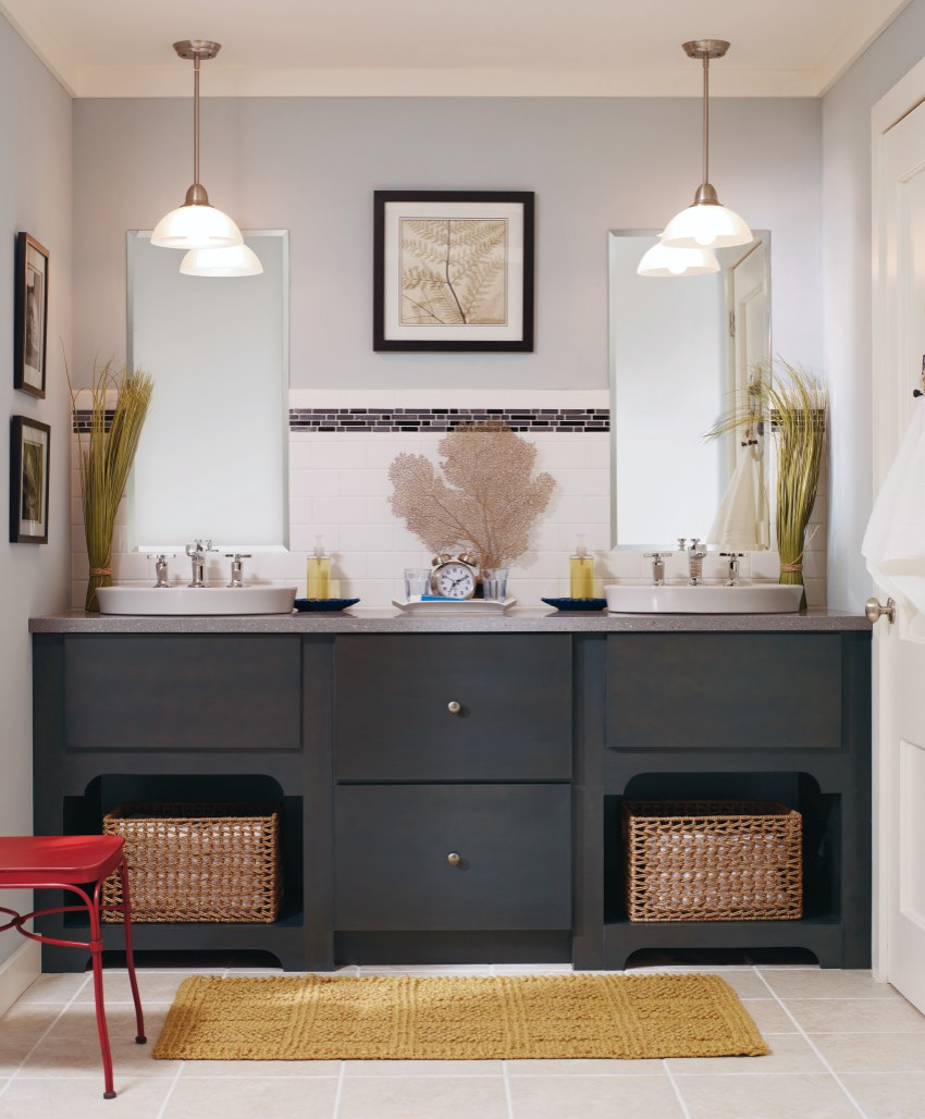 Blue Bathroom Vanity - Kemper Cabinets