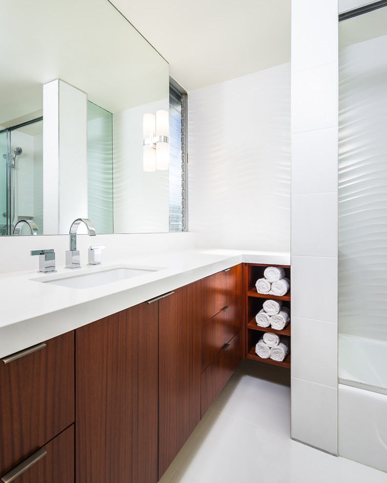 Kid's Bathroom Northeast View Midcentury Bathroom Los Angeles by Krueger Architects