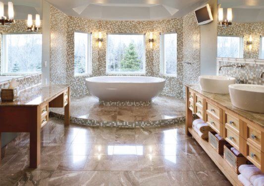 Inspiration for a mediterranean bathroom remodel in Milwaukee