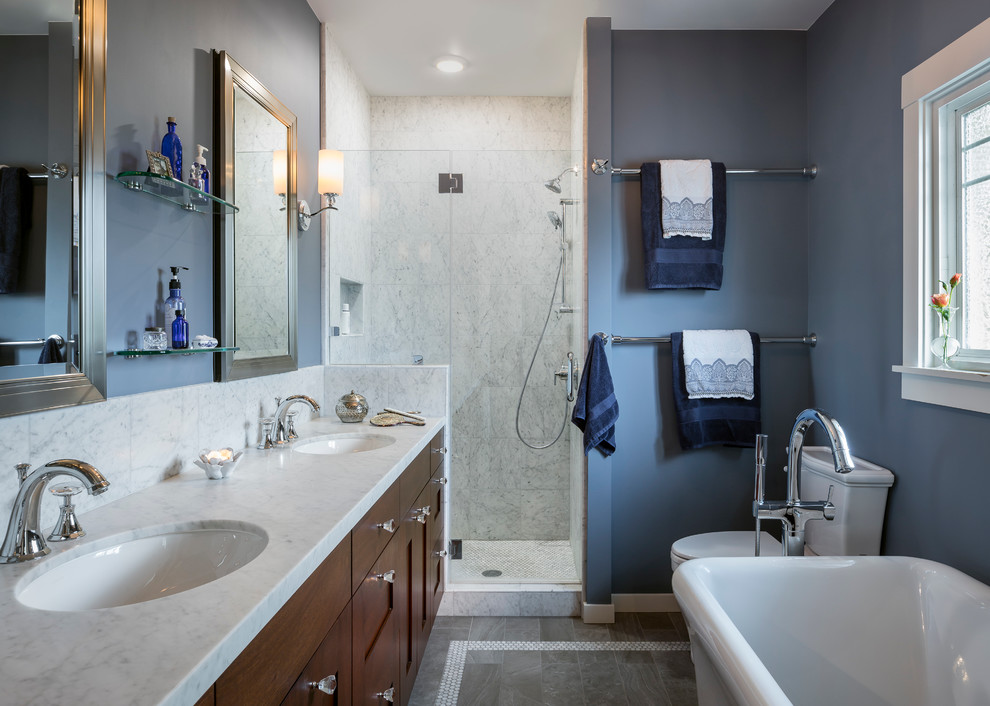 Kitchen Reface and Bath Remodel, Alameda Craftsman Bathroom San Francisco by Custom