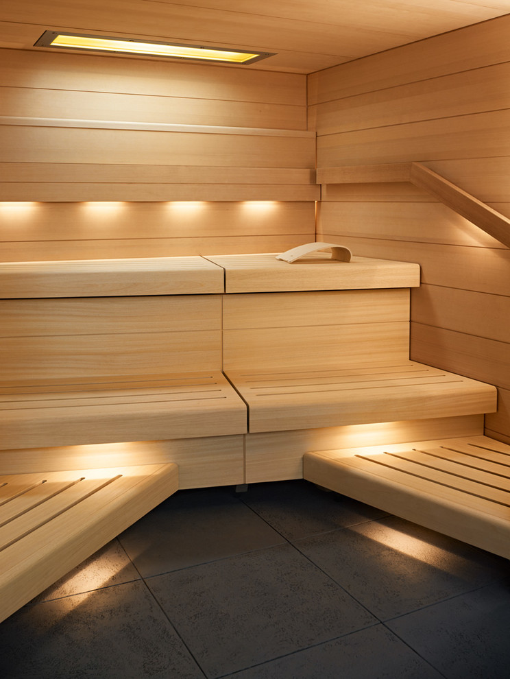 KLAFS Sauna Cabins Interior Detail Modern Bathroom Austin by