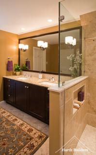 Floating Corian Shower Shelves - Philadelphia PA - Modern - Bathroom -  Philadelphia - by MacLaren Kitchen and Bath