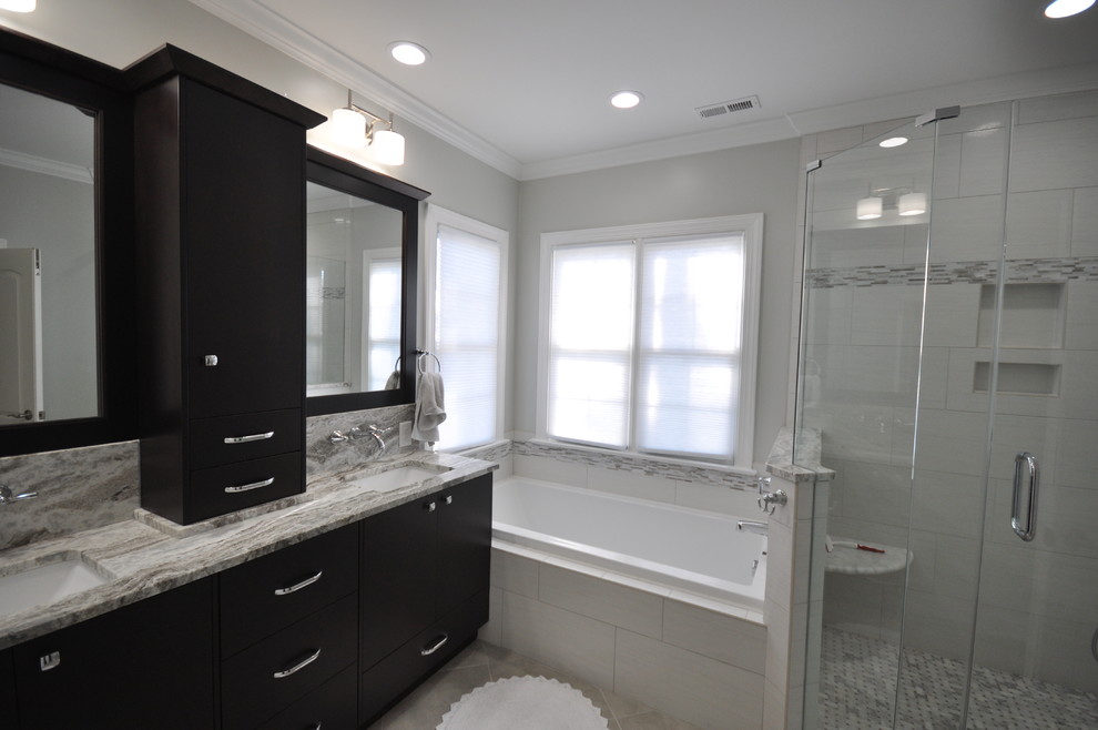 Inspiration for a contemporary bathroom remodel in Raleigh