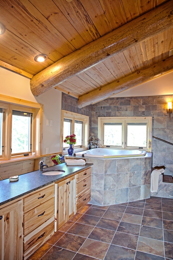 Mountain style bathroom photo in Other
