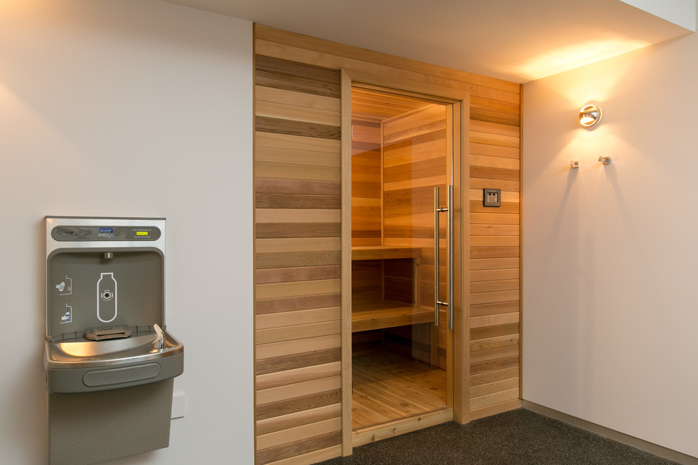 Medium sized contemporary sauna bathroom in Vancouver.