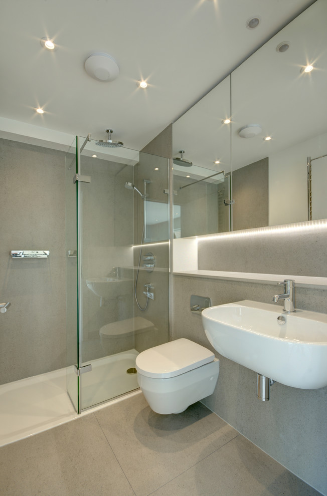 Design ideas for a contemporary bathroom in Gloucestershire.