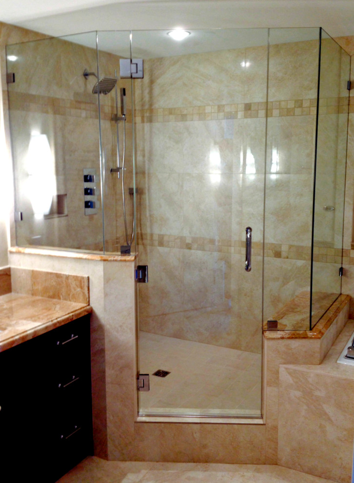 Large frameless glass shower, Greater Vancouver Shower Glass