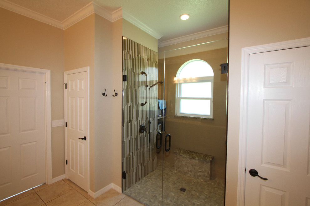 Large Master Bath Tub to Spacious Shower Remodel in Oviedo