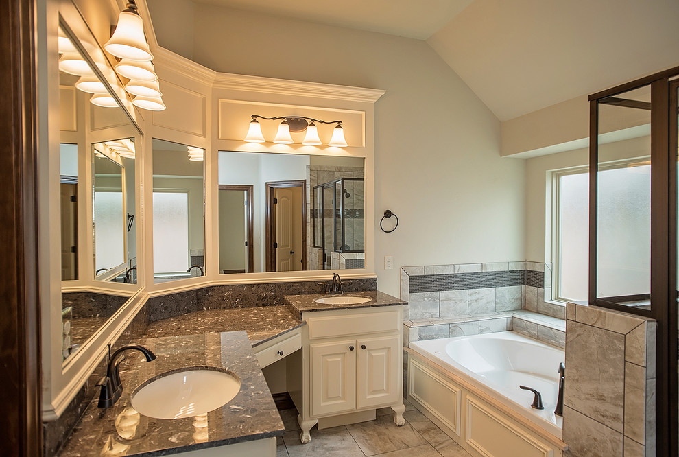 Large Vanity in Master Bathroom Transitional Bathroom Oklahoma