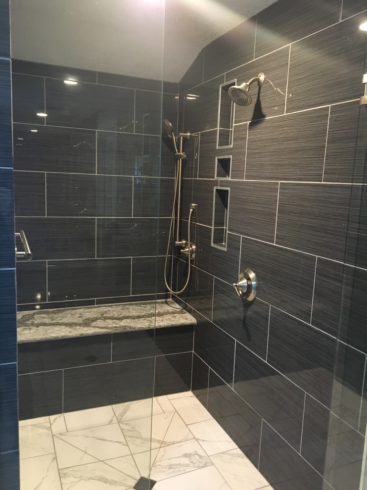 Large Walkin Curbless Shower Contemporary Bathroom Seattle by