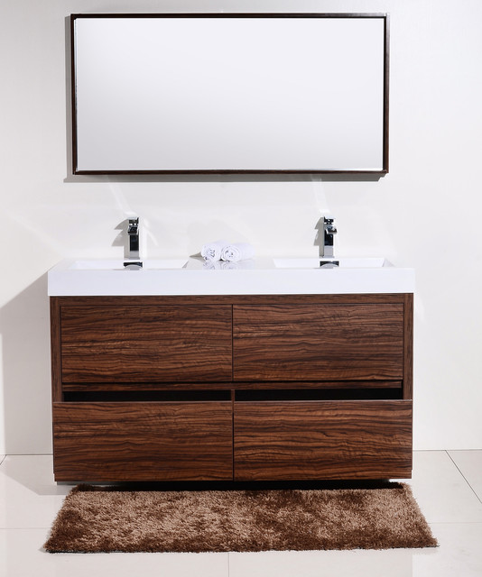 Lavanity 60" Walnut Double Sink Floor Mount Bathroom VanityFMB60DWNT
