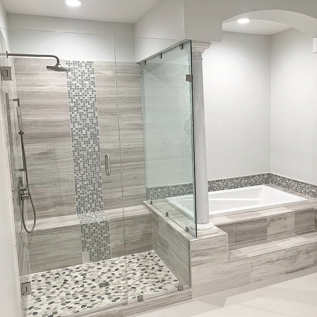 Limestone Bathroom Traditional Bathroom by Palm Tile & Stone