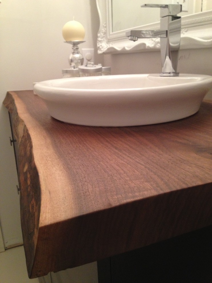 live edge bathroom countertop Eclectic Bathroom Montreal by Bois & Design Houzz