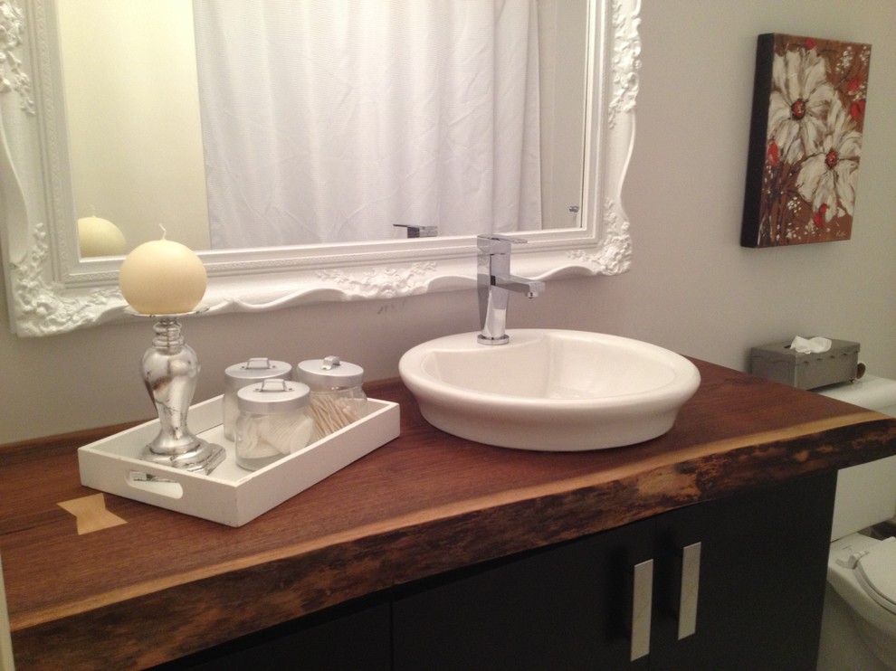 live edge bathroom countertop Traditional Bathroom Montreal by Bois & Design Houzz