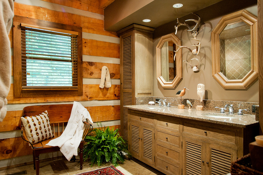Small Log Cabins Bathroom Ideas Houzz - Log Cabin Style Bathroom Vanities