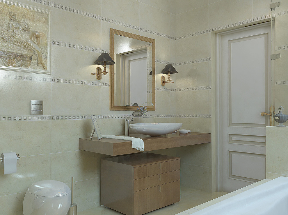 Foto di una stanza da bagno classica con lavabo a bacinella