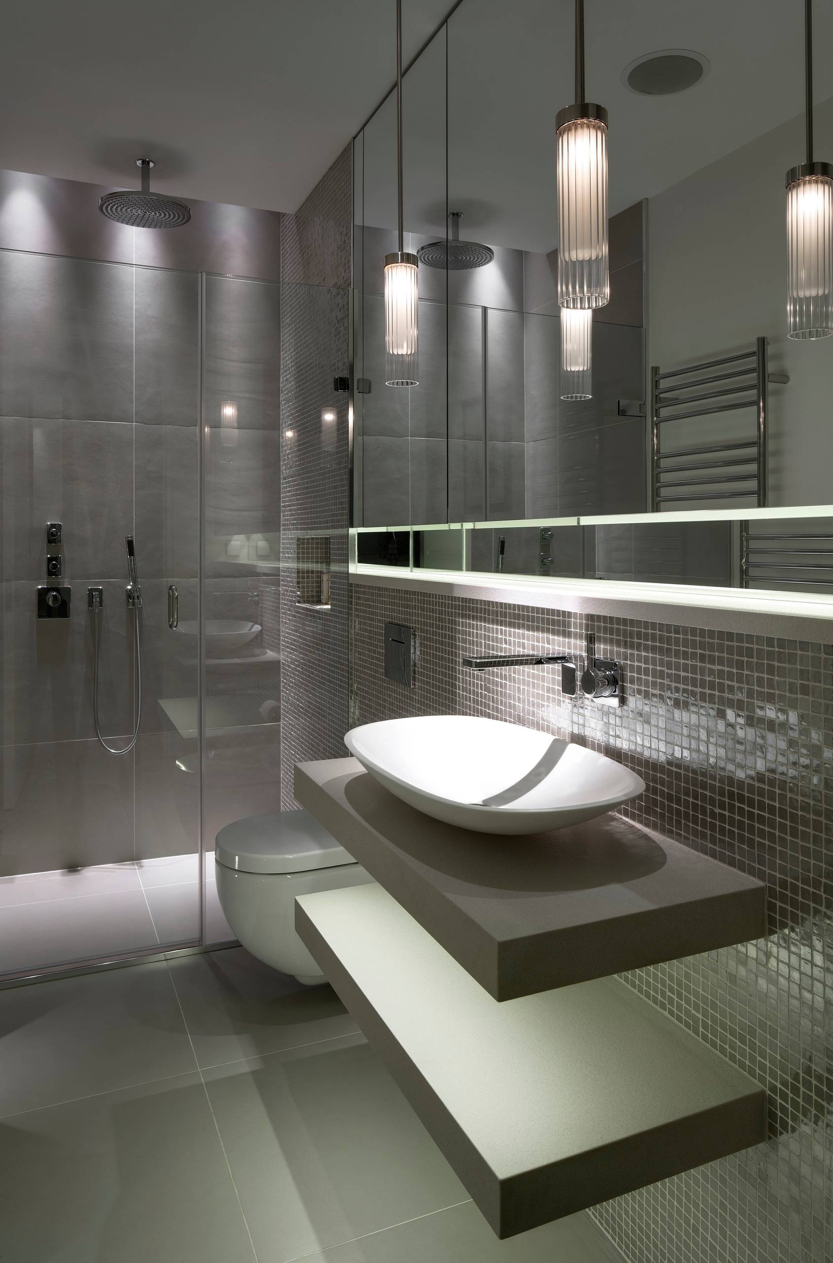 Ванная комната без ванны с душем в кафеле дизайн (45 фото)