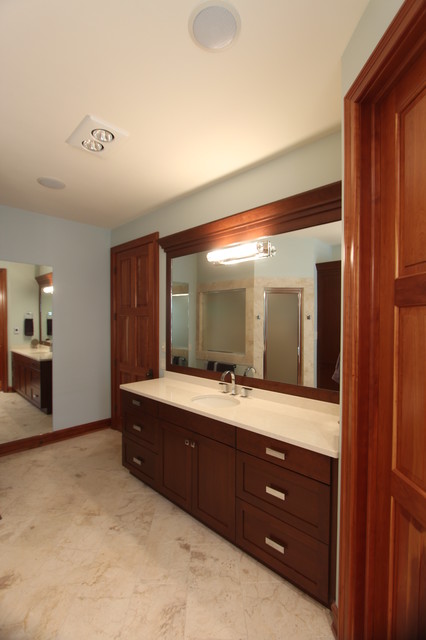 Long Master Bathroom Vanity with Tons of Counter Space - Transitional ...