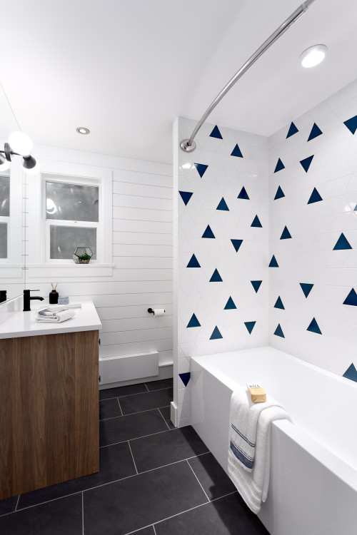Joyful Tile Design in a Modern Farmhouse Bathroom