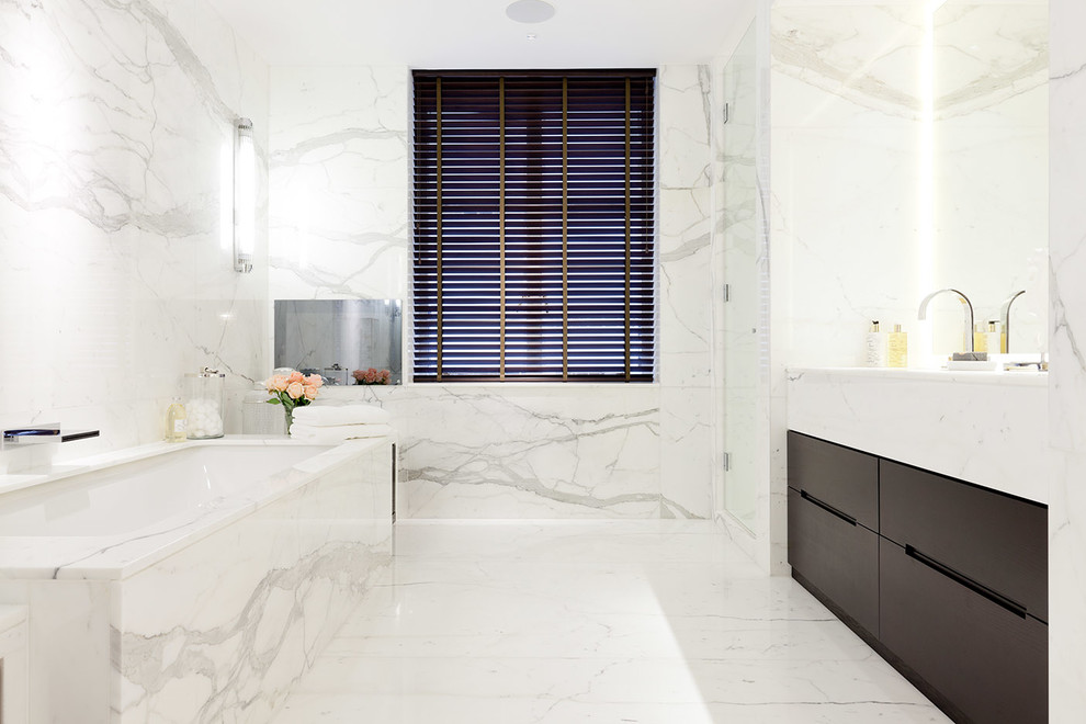 Design ideas for a contemporary bathroom in London.