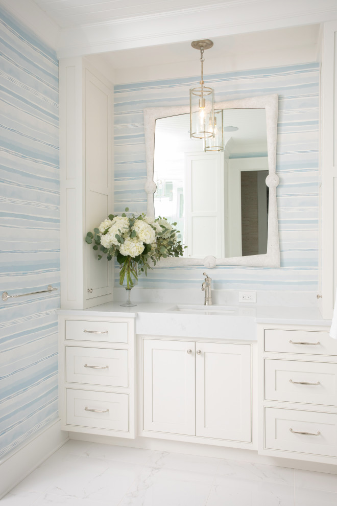 Inspiration for a coastal bathroom remodel in Other