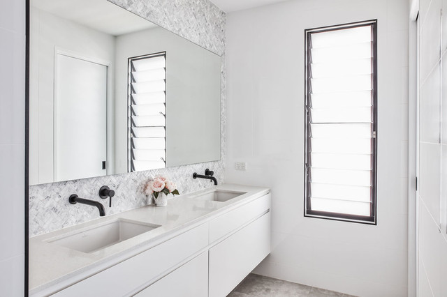 Luxury Double Vanity - Custom Home Gold Coast - Carrara Residence - Contemporary - Bathroom ...